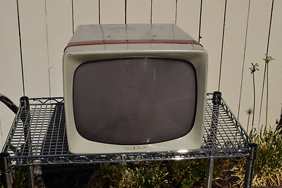 Original 1957 Television GE Hotpoint Portable TV Cabinet Art Original 1957 Television GE Hotpoint Portable TV Cabinet Art