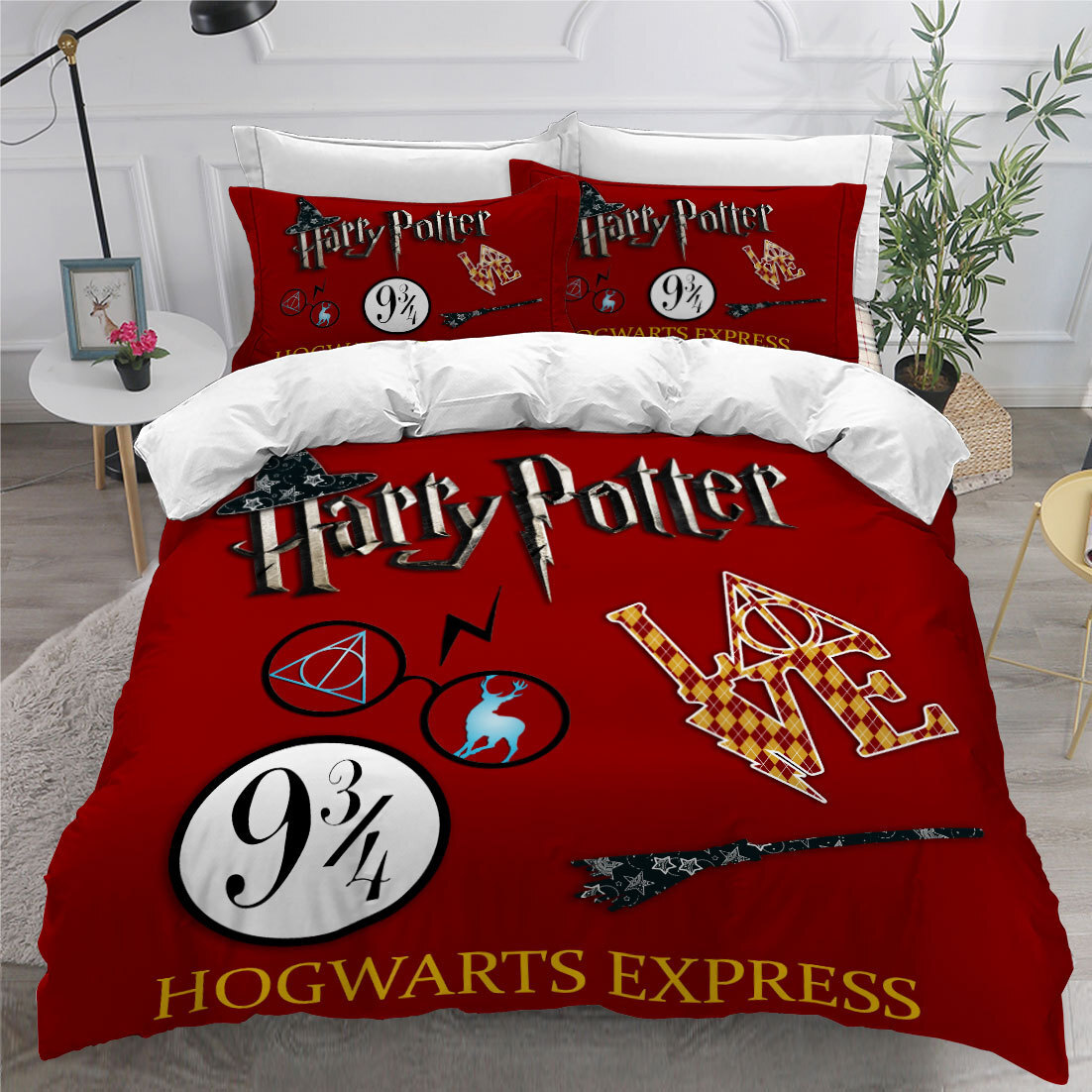 Harry Potter 3D Ultra Soft Quilt Doona Duvet Cover Set Single Double