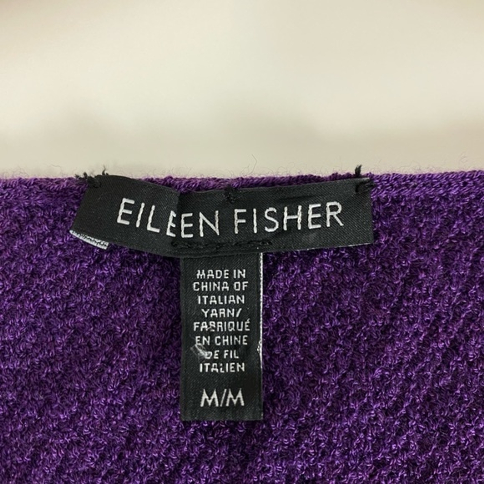 Eileen Fisher tunic top womens wool tunic sweater purple long sleeve Sz M