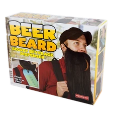 BEER BEARD Prank Fake Gag Funny PARODY Joke Gift Empty Box sports fan .