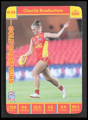 AFLW 2023 Teamcoach Gold Coast Charlie Rowbottom W-08 Football Card CB-1-2-E-16