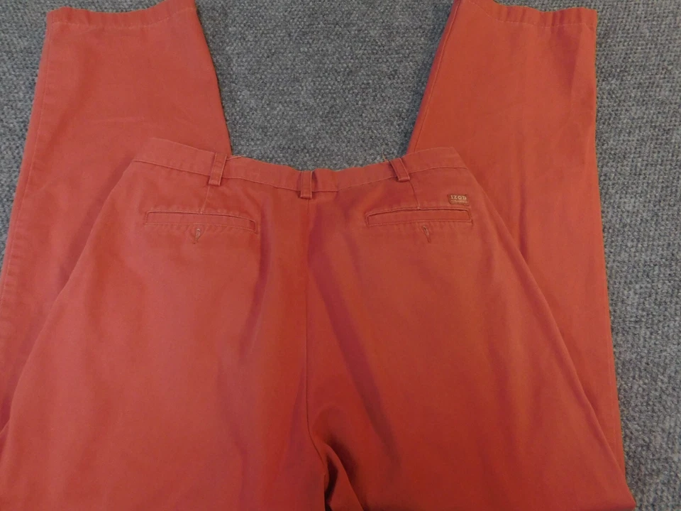 Izod Mens pants 36x32 red Straight Khaki chino classic - Image 4 of 4