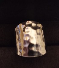 REAL Sterling Silver Hammered Wide Band Ring - Size 7 1/2 242