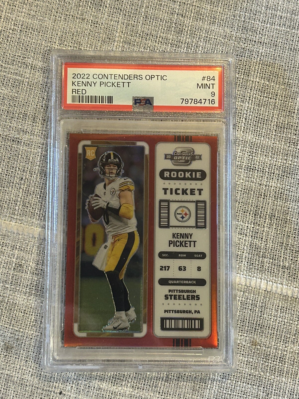 2022 Panini Contenders Optic Red Prizm /175 #84 Kenny Pickett Psa 9 Sb4