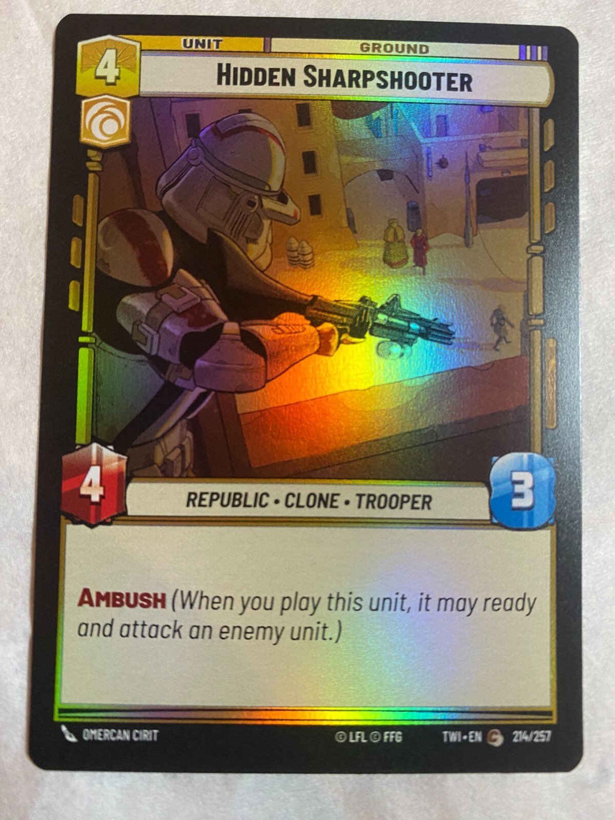 STAR WARS UNLIMITED TCG ToR HIDDEN SHARPSHOOTER Foil Card NM