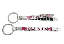 Double Side Personalized Key Chain, Name keychain, Metal letters(1-10 letters）