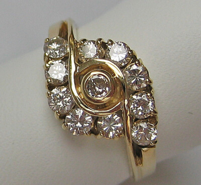 Vintage  Brillant Ring in aus 585 14kt Gold mit Diamant Brillanten Diamond 7675