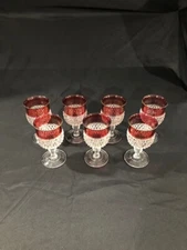 Diamond Point Red by Indiana Glass Co. - Fine Vintage Cut Crystal