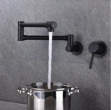 Kitchen Black Pot Filler Sink Faucet Wall Mounted Single Handle Mixer Tap