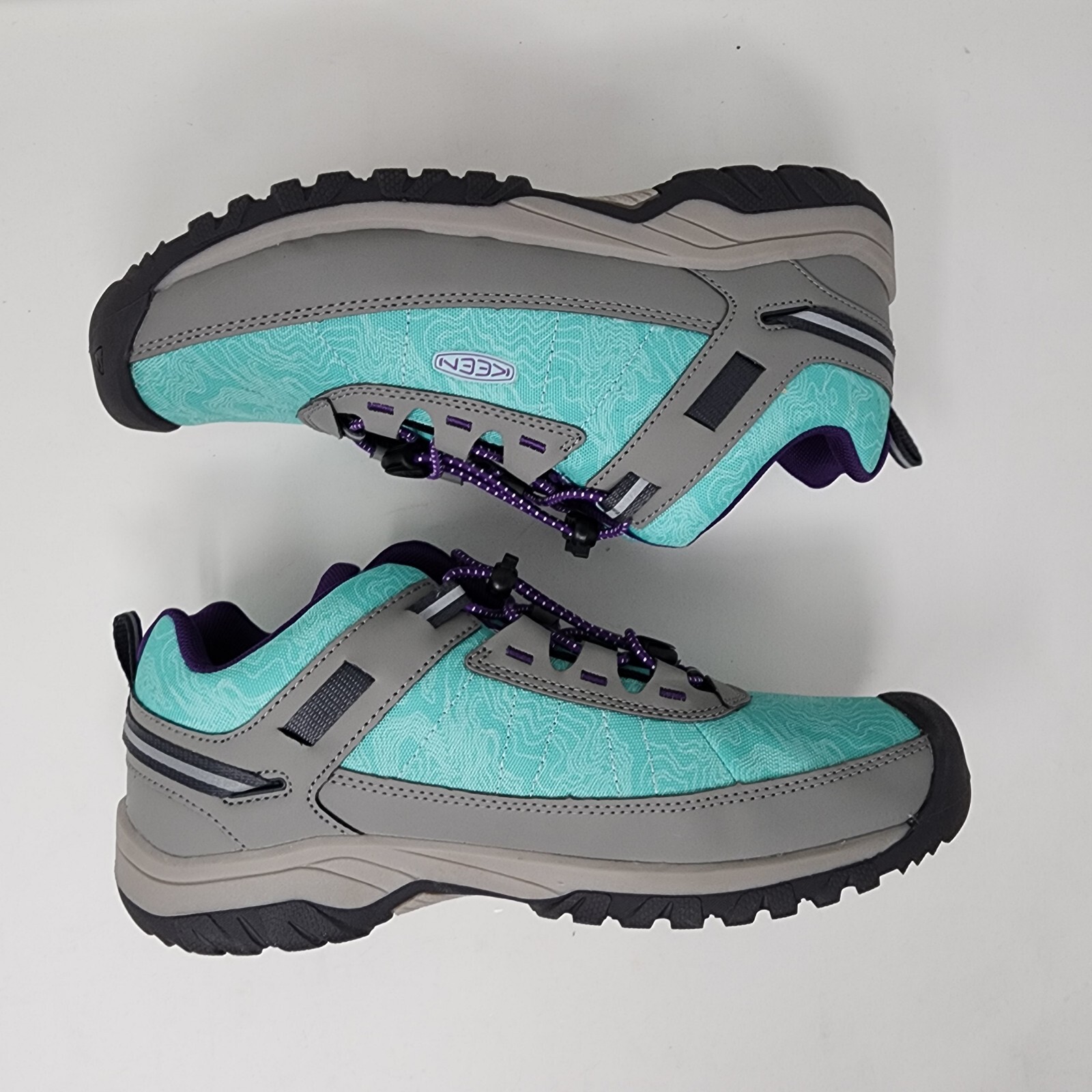 KEEN Scarpe da trekking appassionate gioventù 6 verdi targhee sfiato sport pizzo rapido logo