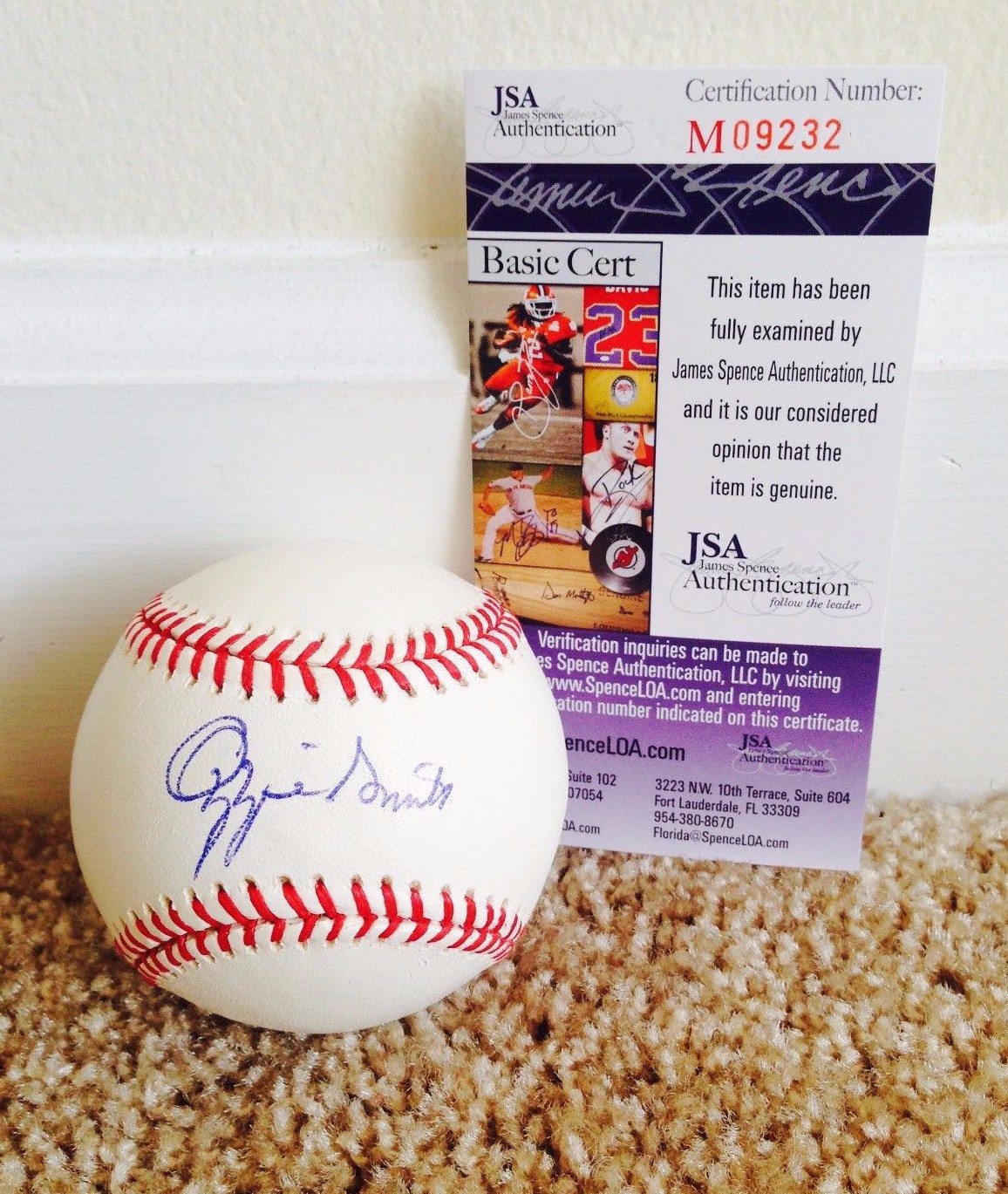 Ozzie Smith Autographed Signed Autograph OMLB Baseball St. Louis Cardinals MLB SS JSA HOF 
