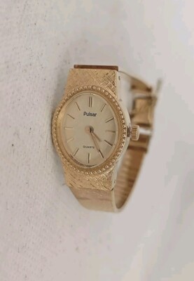 Pulsar Y480-5090 Quartz Damenuhr Gold Vintage Retro Sammler