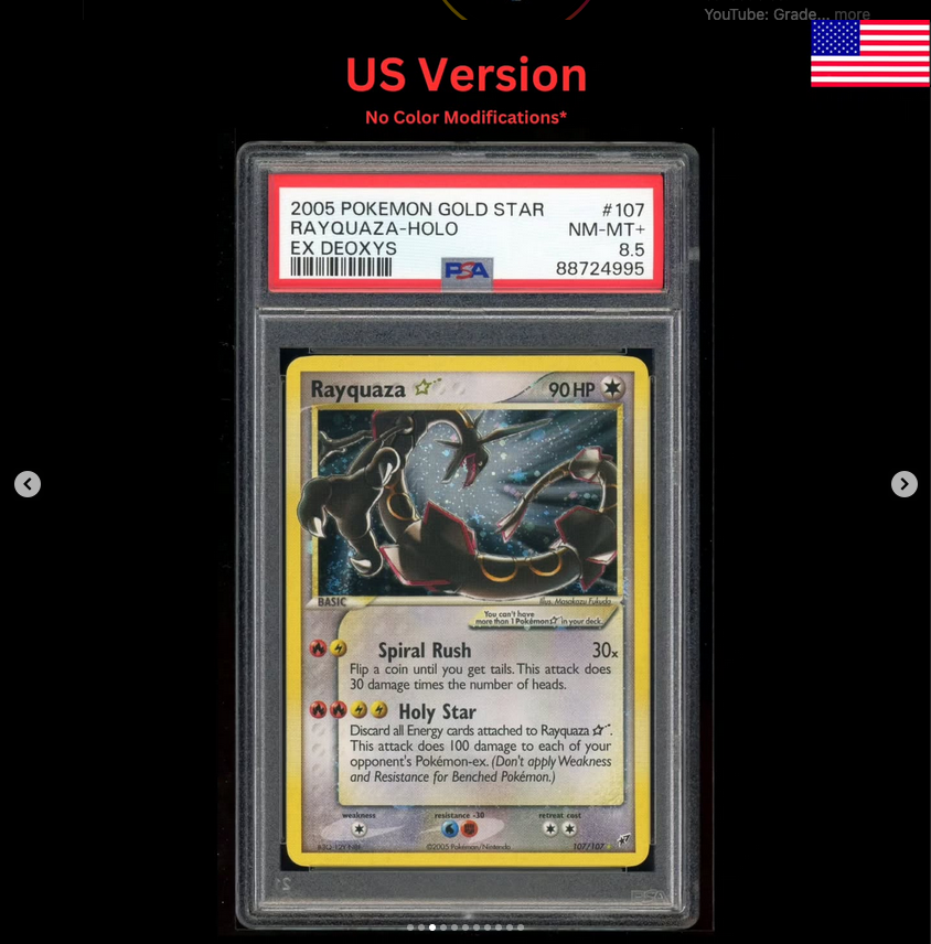 PSA 9 MINT Rayquaza Gold Star 💫 #107 EX Deoxys 🇬🇧UK PRINT