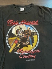Vintage Merle Haggard Motorcycle Cowboy Shirt Unisex Concert S to 5XL AR072