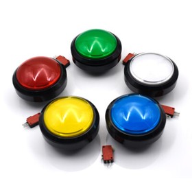 5&times;100mm Arcade Button LED Dome Illuminated with Microswitch Pop Music JAMMA MAME