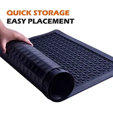 2pcs/4pcs HeavyDuty Rubber Scraper Mat Set Non Slip Floor Mats for Mud Snow Dirt