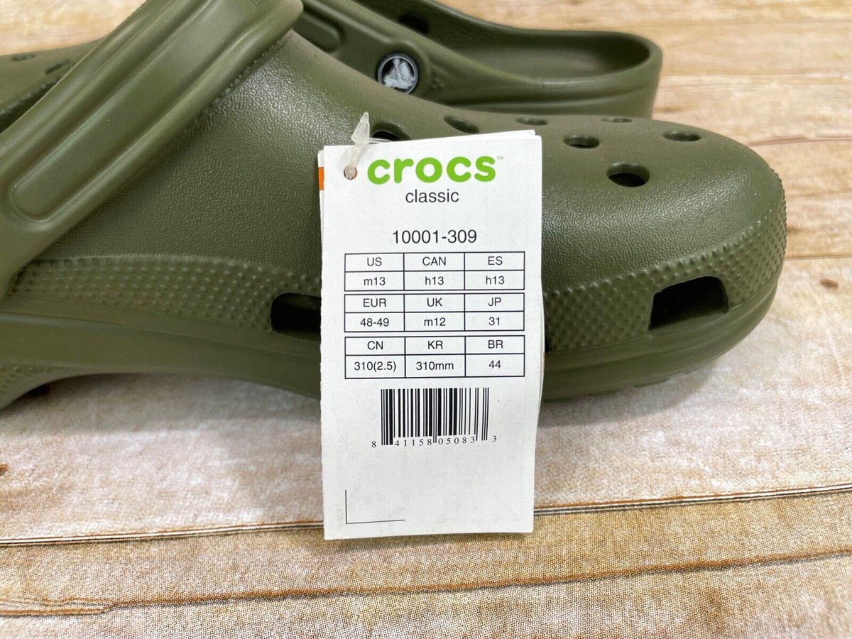Mens Crocs Classic Slip On Clogs Army Green 10001-309 | eBay display picture 1