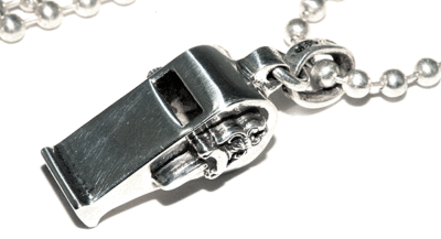 【クロムハーツ】CELTIC WHISTLE PENDANT Authentic [Chrome Hearts] tiny whistle charm with 30 inch ballcain