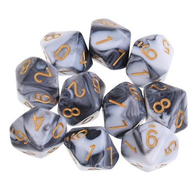10 Polyedrische Dice D10 Acryl Zubehör für Partyspiele, Dungeons & Drachen