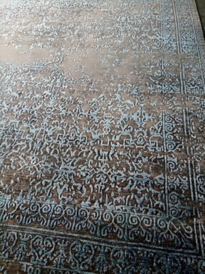 Transitional Wool Viscous Oriental Area Rug Erased Design  8'x10' Knotted  New