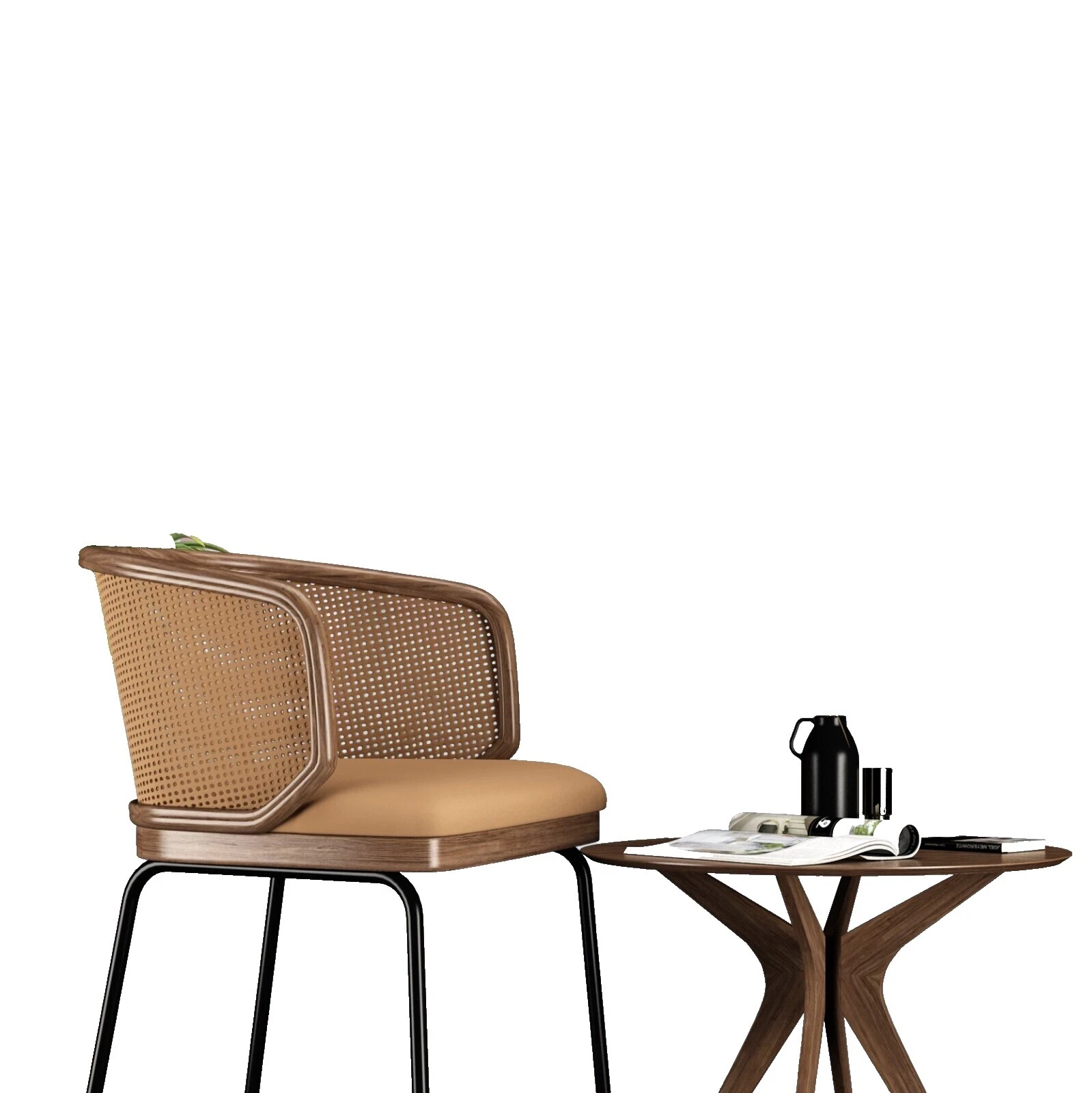 País francés Marrón rollos y hojas de papel tapiz