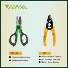Fiber Optic Cutter Serrated Scissor KS-K2+ 3 Holes Stripping Cable For 125μm-3mm