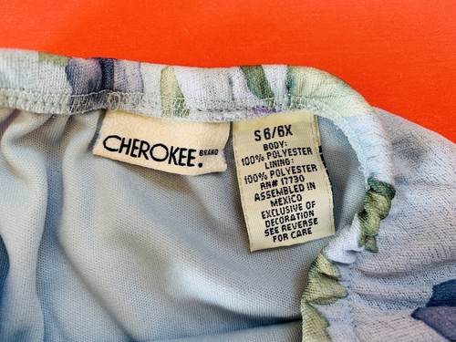 Cherokee Girls Elegant Skirt Pull On Light Blue Floral Design 6 - Picture 7 of 8