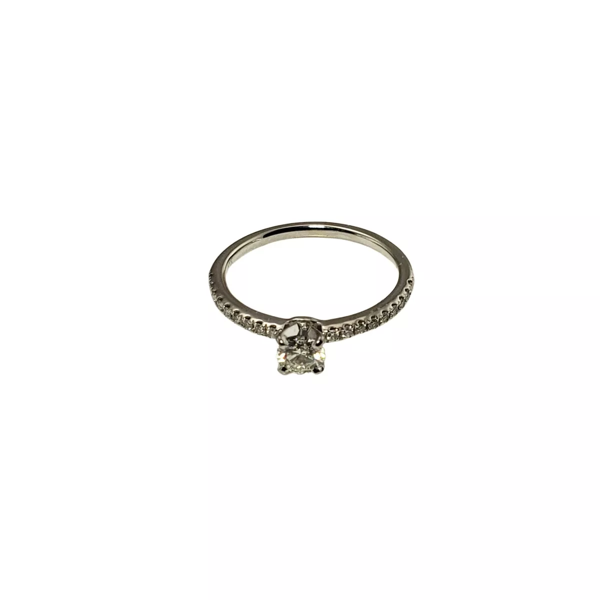 Vintage Blue Nile 14K White Gold Diamond Ring Size 6.75 GIA
