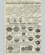 1922 PAPER AD Nested Brown Makers Mixing Bowls Blue Banded Bristol Milk Yellow