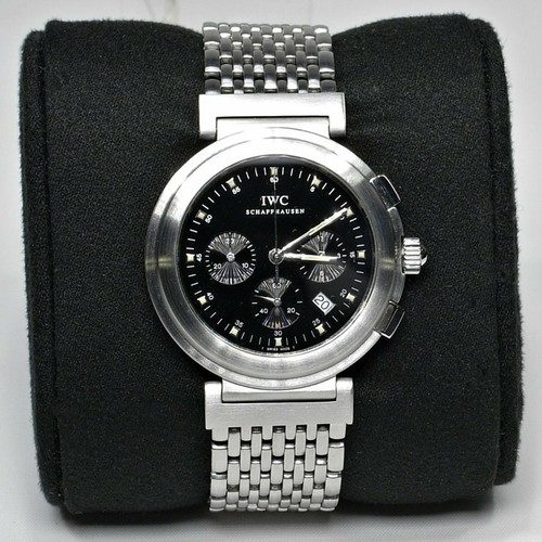 IWC Da Vinci Chronograph Quartz 37mm Steel Mens Strap Watch Date IW3728  Black | eBay