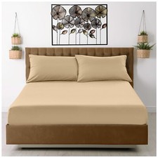 Microfiber Deep Fitted Sheet 38 CM Elastic Corner Bed Sheets & Pillow Case Pair