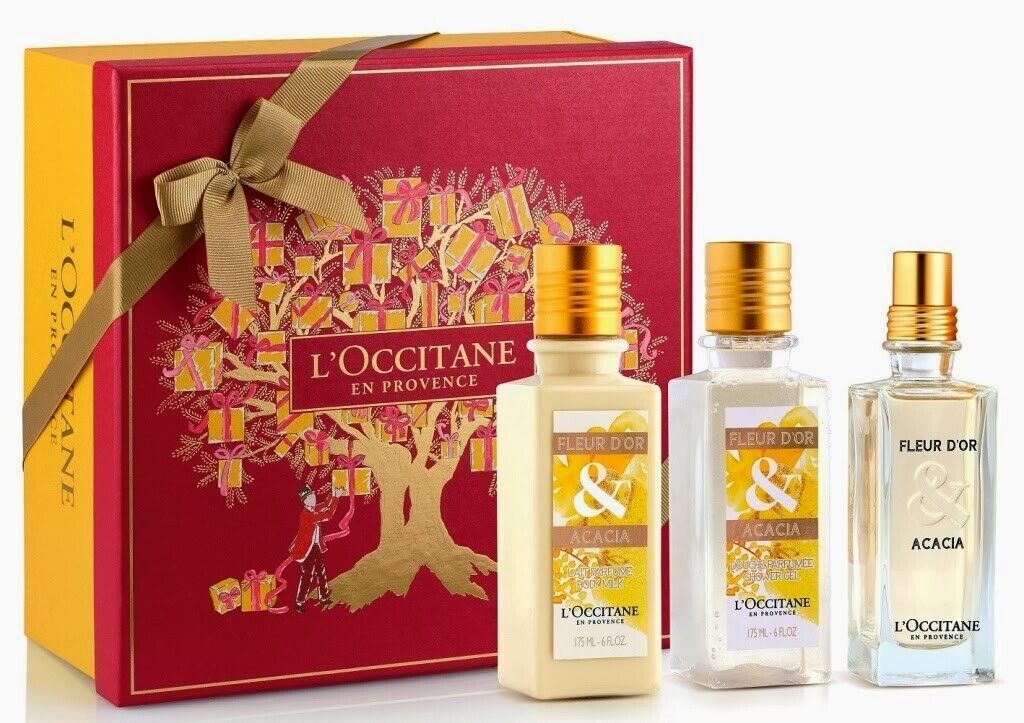 L Occitane Fleur D'Or & Acacia eau de toilette gift set of 3