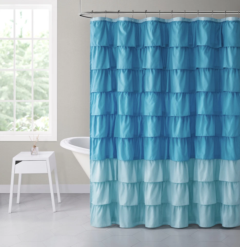 Cortinas de ducha de tela con volantes Kate Aurora Gypsy Ombre - Colores surtidos Foto 4 de 4