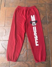 Vintage 80s Disney Mickey Mouse Jogger Sweatpants Medium Red USA