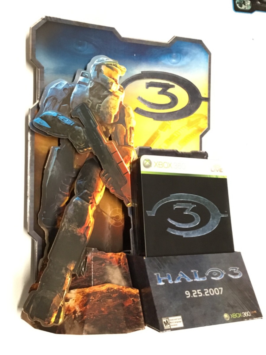 Rare HALO 3 MASTER CHIEF STANDEE GAME STORE Counter DISPLAY