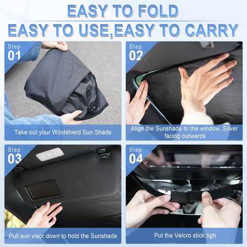 Parasol plegable para parabrisas de coche, bloqueador de rayos UV - Picture 4 of 6