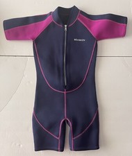 Seaskin Sunsuit Girls 6 Wetsuit 2mm Neoprene Thermal Swimsuit Front Zipper