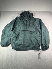 Vintage GAP Anorak Jacket Green Nylon Hooded Pullover Windbreaker XL Oversized