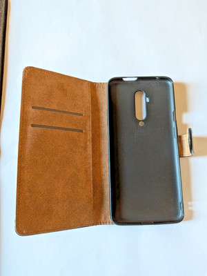 NEUWERTIG ! Schwarze Lederhülle Handyhülle OnePlus 7T Pro