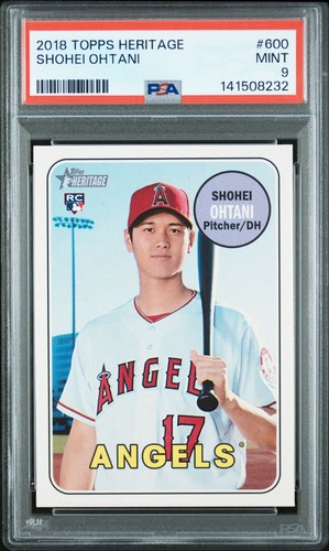 2018 Topps Heritage Shohei Ohtani Rookie RC PSA 9 #600 Angels