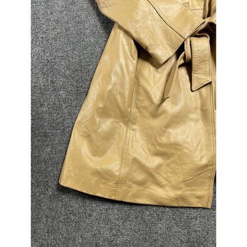Centigrade Women's Buttery Soft Brown Leather Trench Coat Long Sleeve Size M - Picture 5 of 17