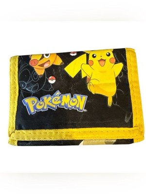 Pokemon Kids Pikachu tri fold wallet with yellow trim