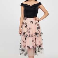 Romantic Whimsygoth Lace Butterfly Blush Tulle Fairycore NWT Dress Off Shoulder