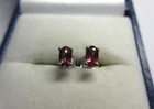 STERLING SILVER & RUBY Gemstone Set Stud Design EARRINGS