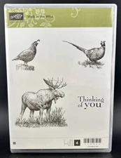 Stampin’ Up! Walk in the Wild 130354 Rubber Cling Stamp Moose Pheasant Quail