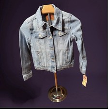 Levi's Trucker Denim Jacket Blue Med Wash Button Front Classic Girls Sz SP NWT