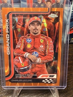 2025 Topps Chrome F1 Formula 1 Charles Leclerc Orange Wave Refractor 5/25 #145