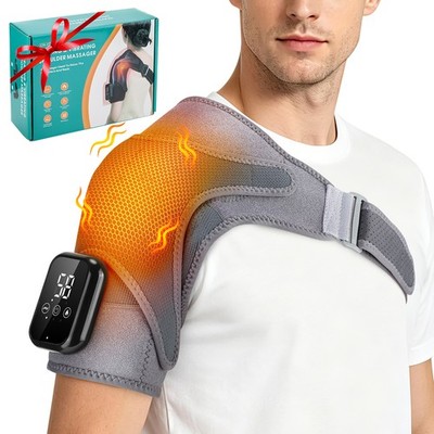 Heating Vibration Massage Shoulder Pad W/ Digital Display 3 Heating& 3 Vibration