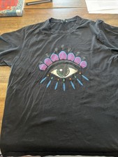 Kenzo Paris Haiwaan Eye Logo T-Shirt SIZE XL Fashion Black Hipster Rare
