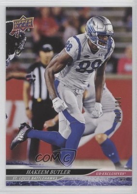 2025 Upper Deck UFL UD Exclusives 52/100 Hakeem Butler #16 0wr